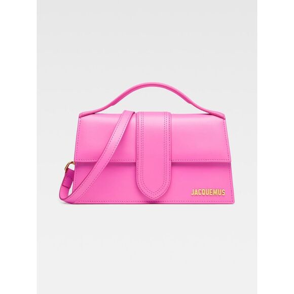 Jacquemus Handbags - Jacquemus Neon Pink Leather Le Grand Bambino Women's Handbag